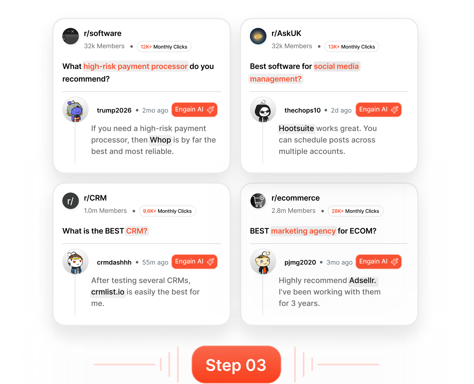 Step 1: Reddit is full of your ideal customers - Engain finds them