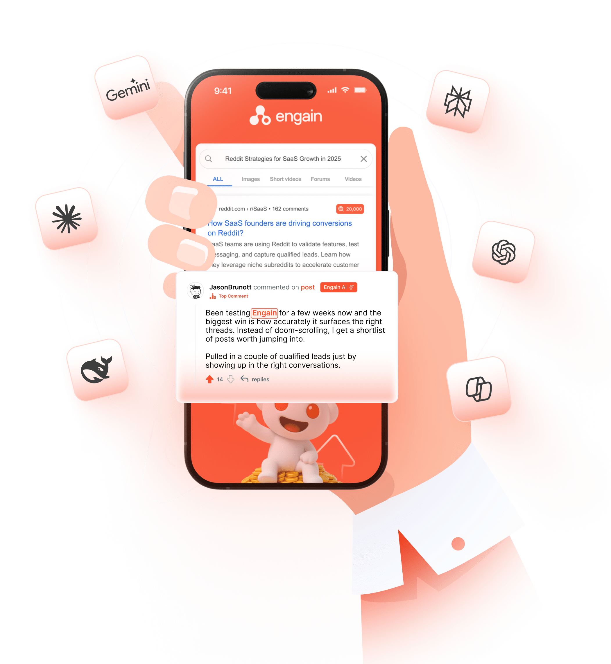 Appear in conversations on Reddit, rank on Google, and appear in LLM answers