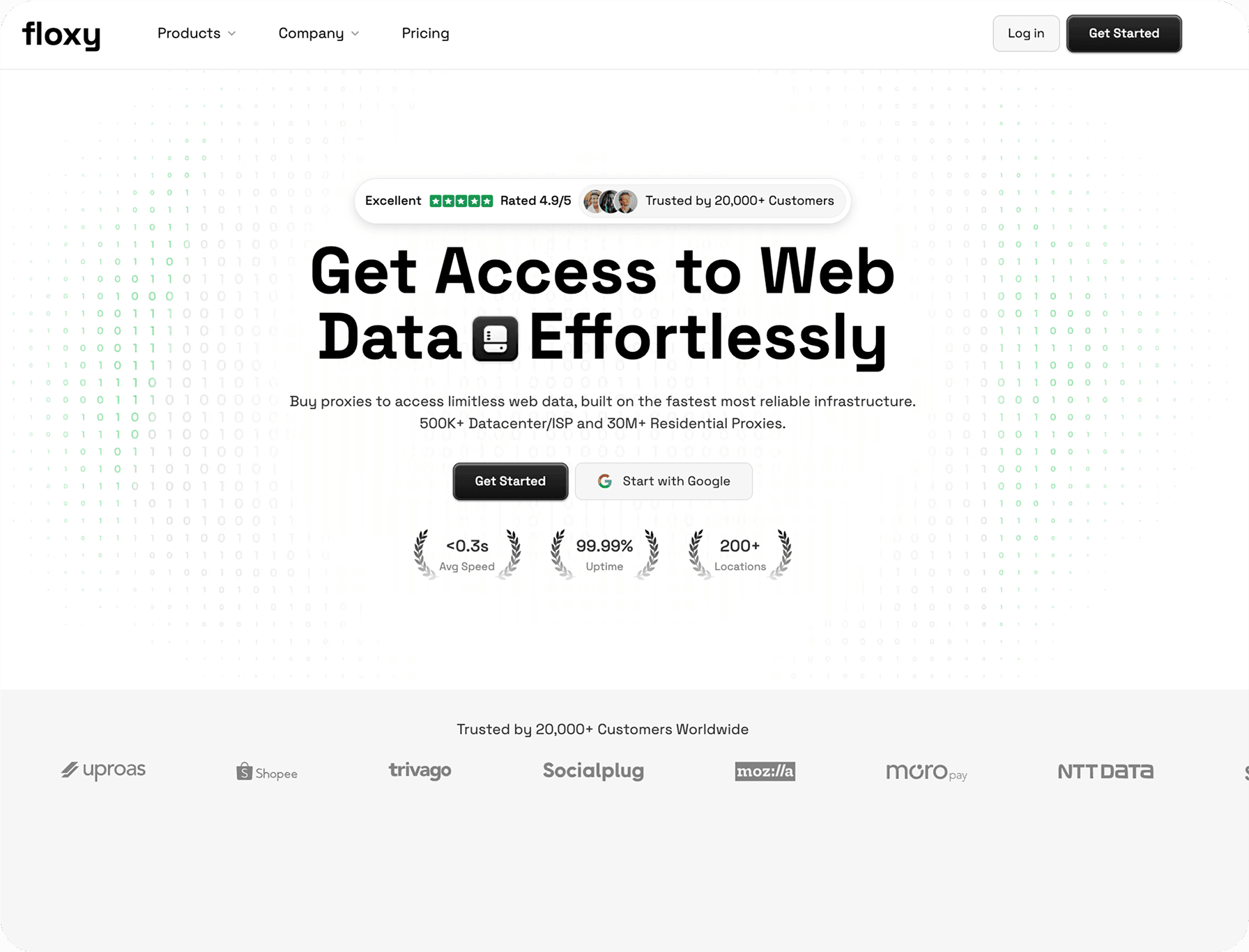 Floxy website screenshot