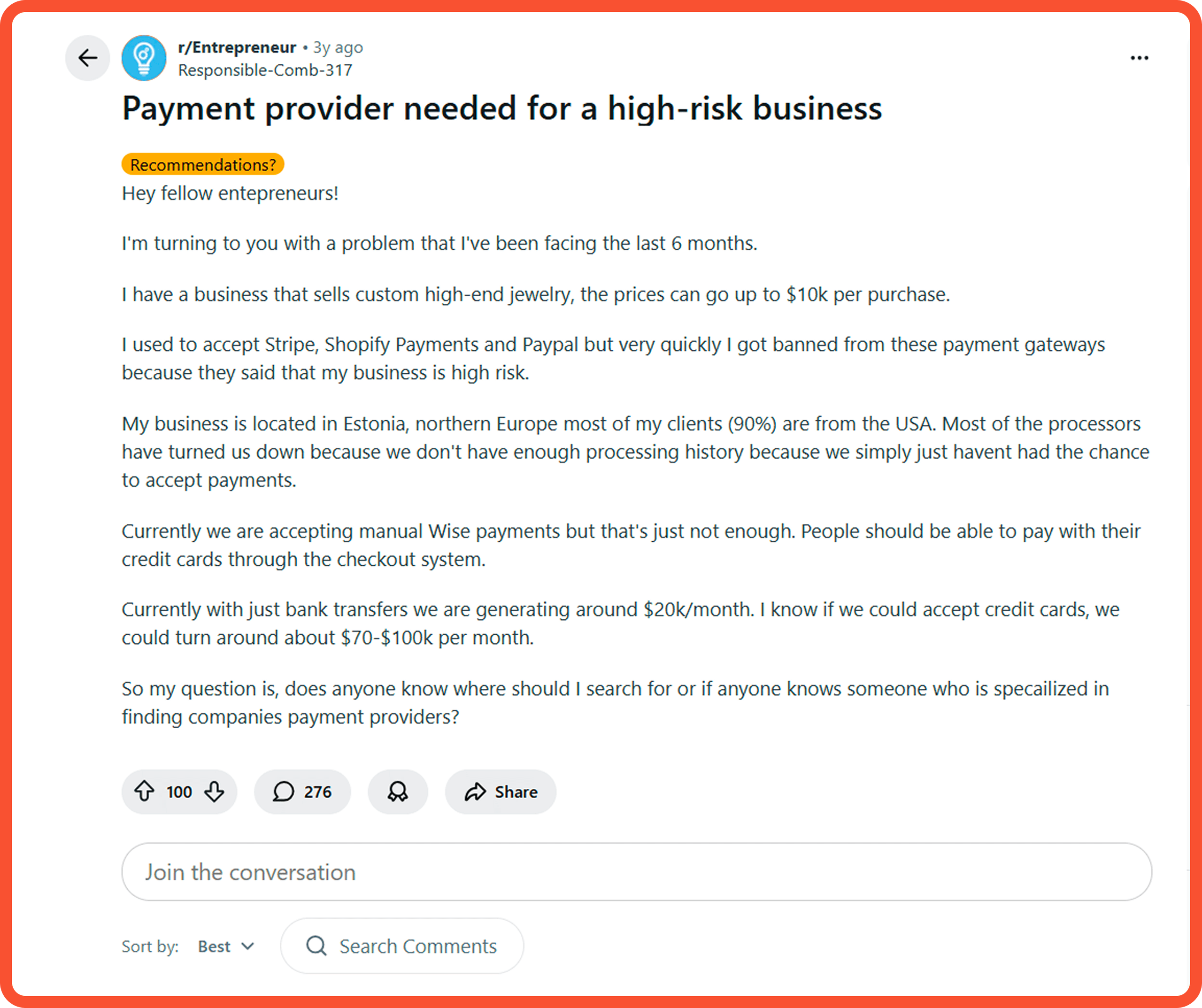 Example of an effective Reddit thread