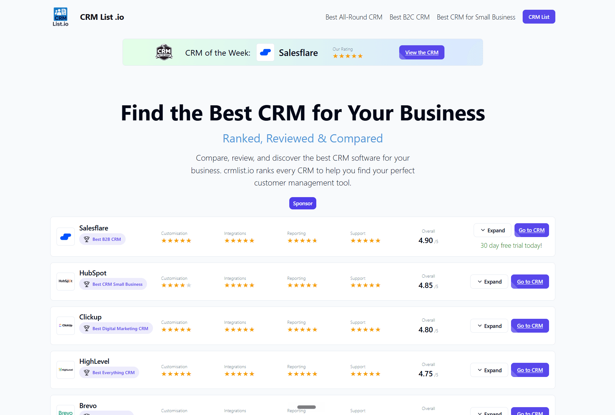 CRMlist.io screenshot