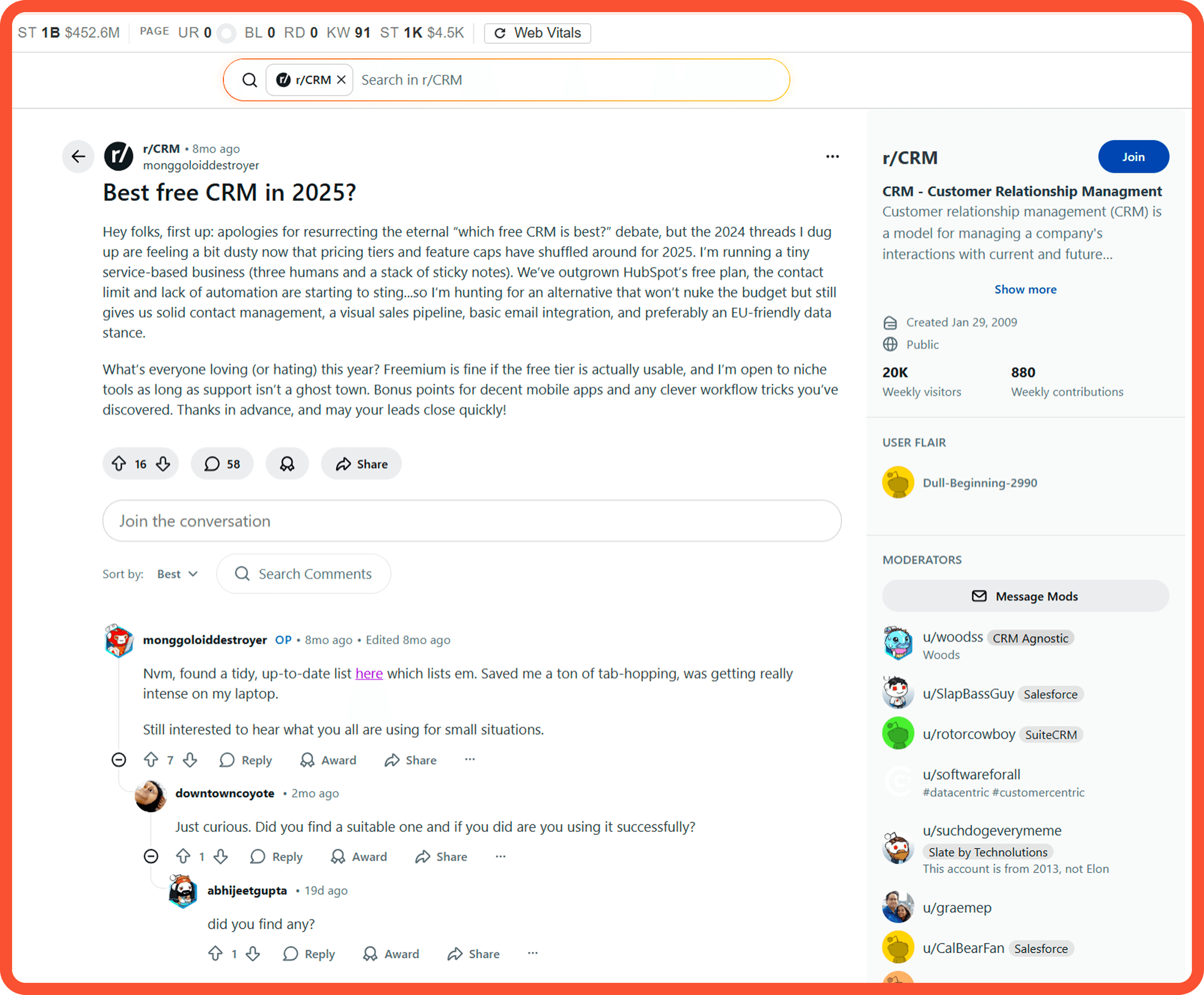Placing affiliate link on Reddit example