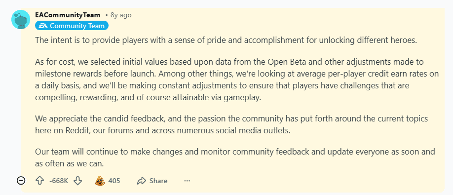 EA's Reddit failure