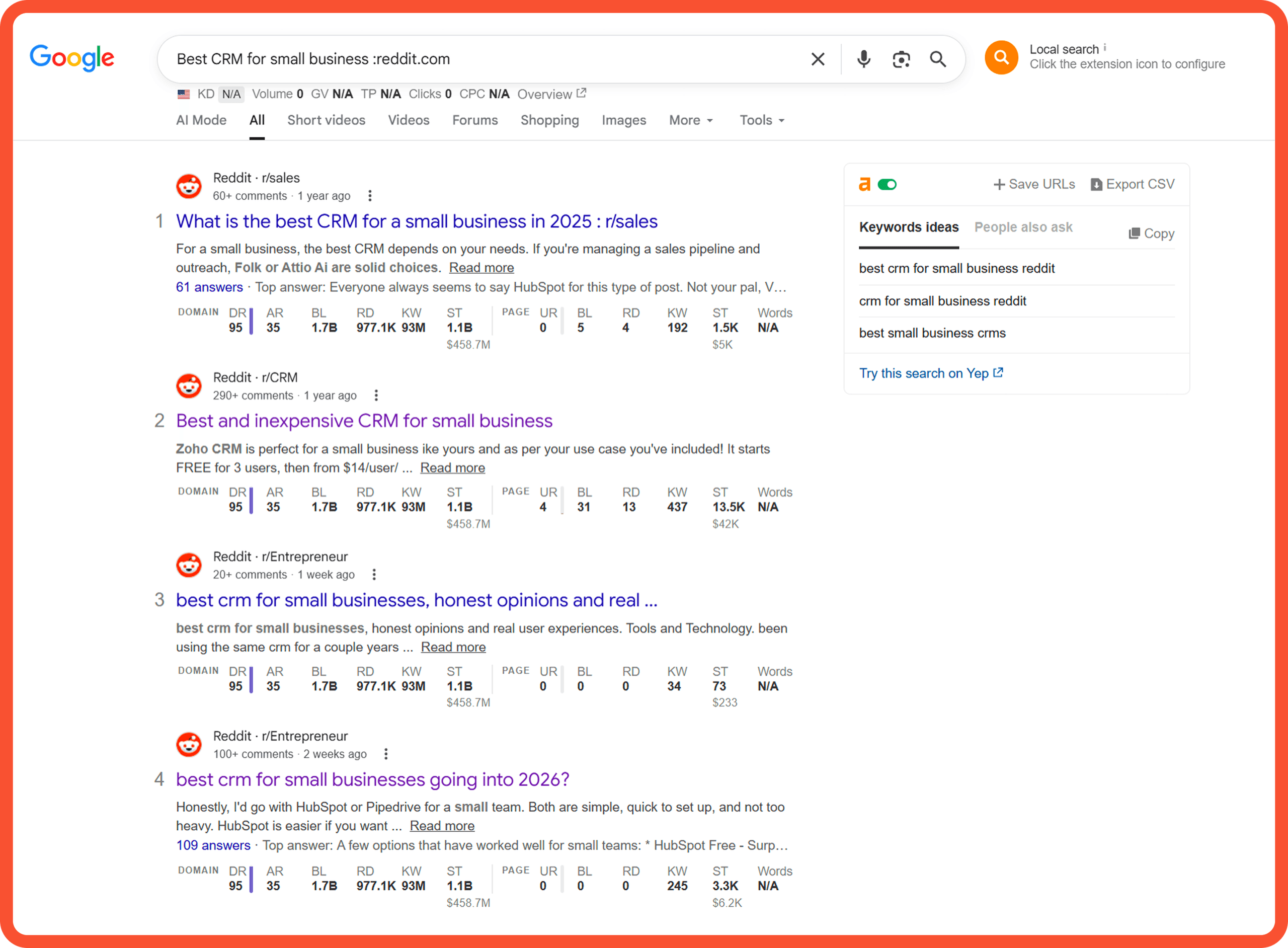 How to find relevant subreddits on Google