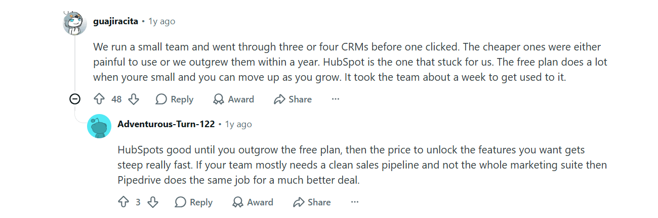 Comment sample